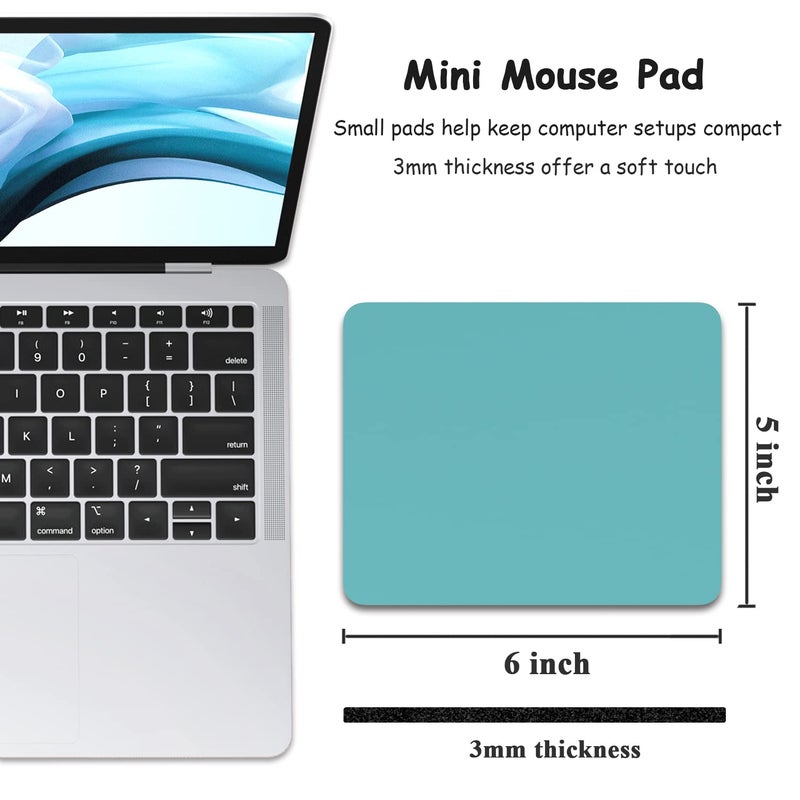 Dapesuom Small Mouse Pad  5 x 6 Inch Thick Rubber Premium-Textured Non-Slip Portable & Washable Mini Mouse Mat for Women Men Wireless Laptops Keyboard Tray Gaming Work Computer Office Travel  Green - Image 2